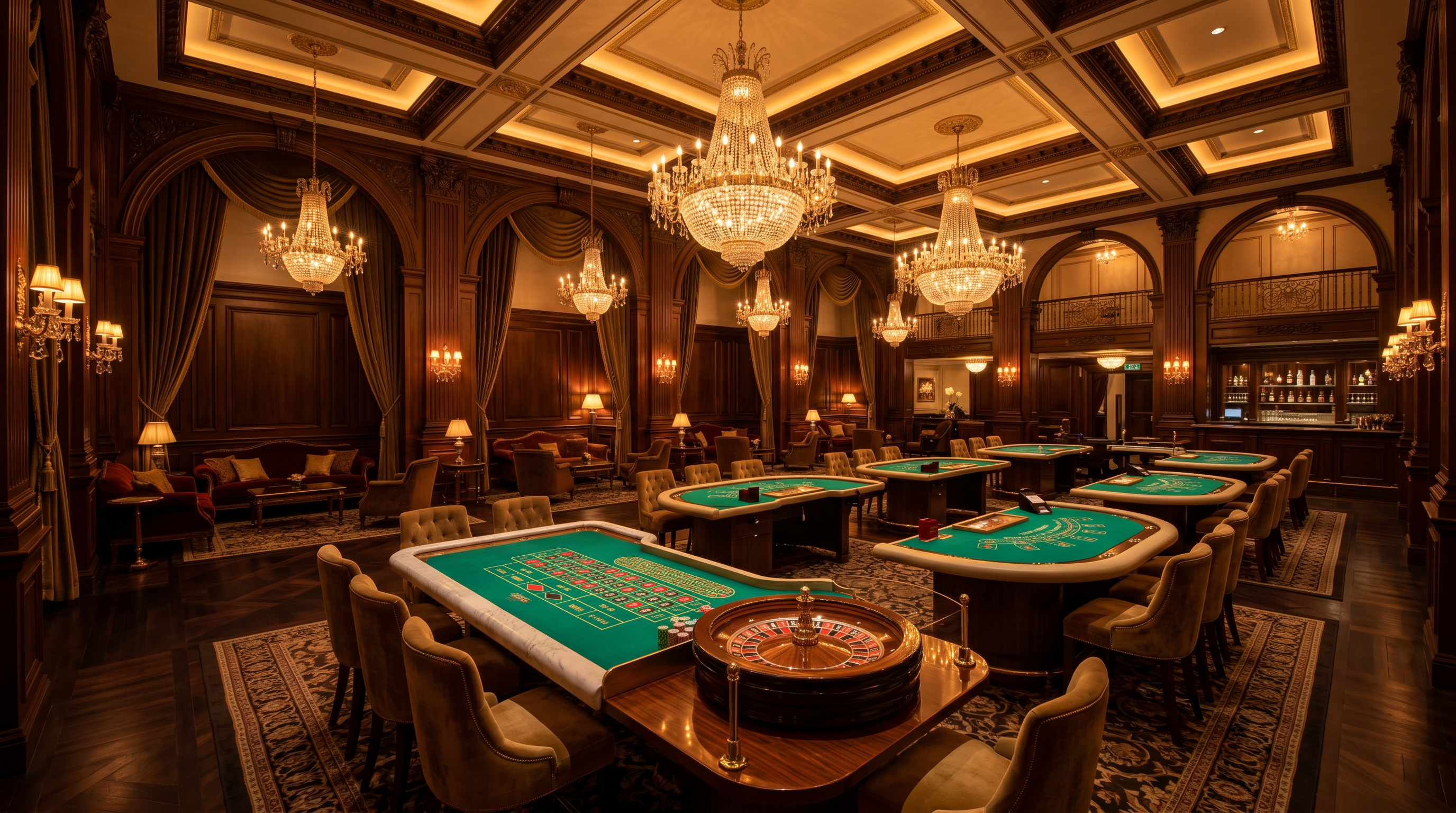 Casino gaming floor with card tables at UK Hotel Resort