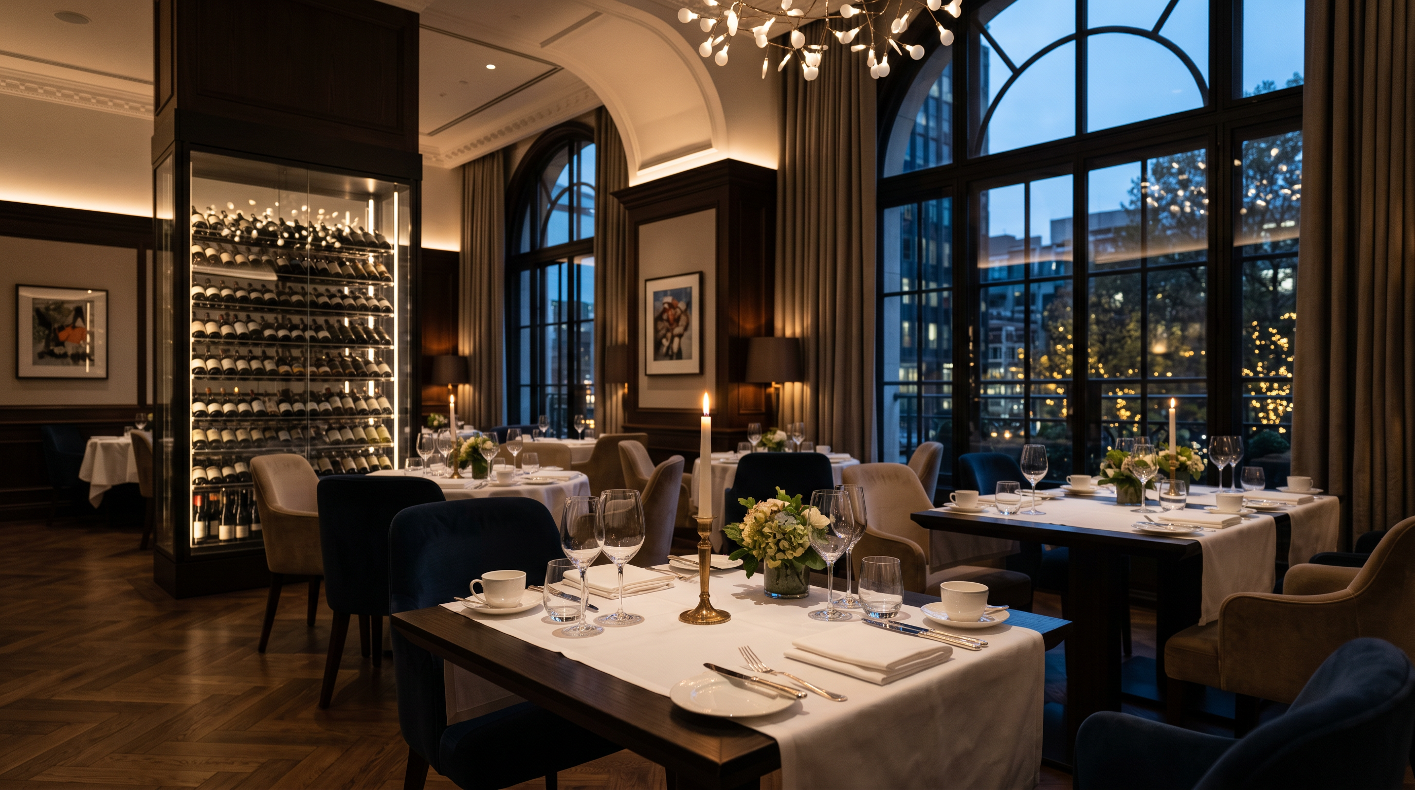 Fine dining restaurant interior at UK Hotel Resort